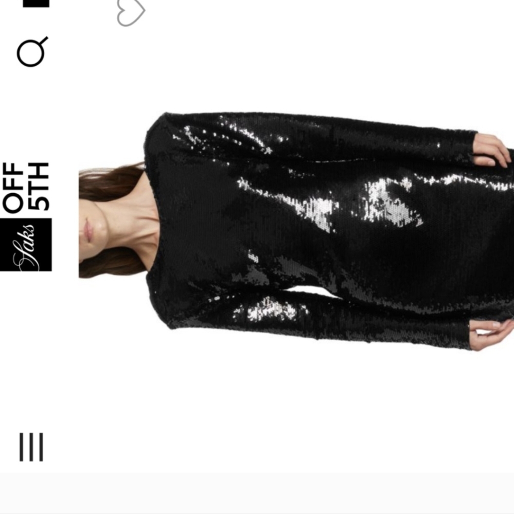 Frame small black long sleeve mini sequin dress